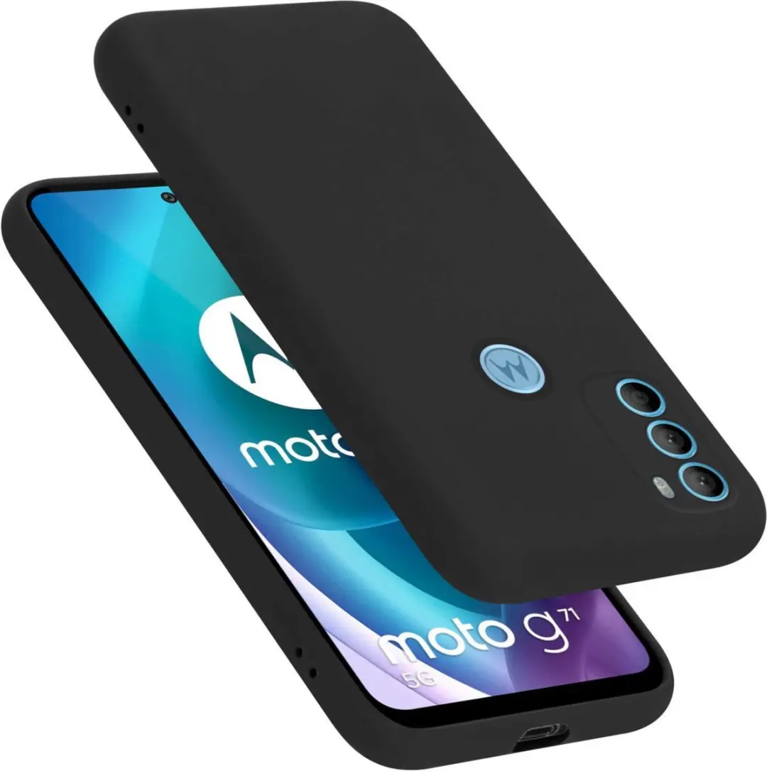 Cadorabo Hoesje geschikt voor Motorola MOTO G71 5G in LIQUID ZWART
