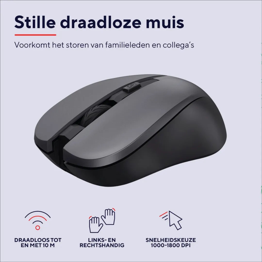 Trust Trezo Draadloze Toetsenbord & Muis Set 24529 - Grijs