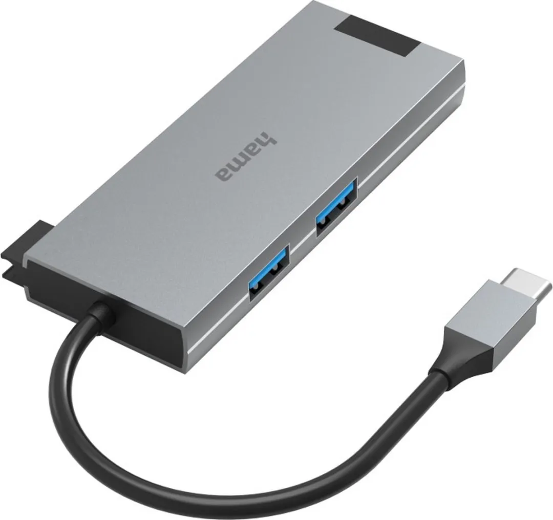 Hama USB Hub 00200109 - Zwart/Zilver/Wit