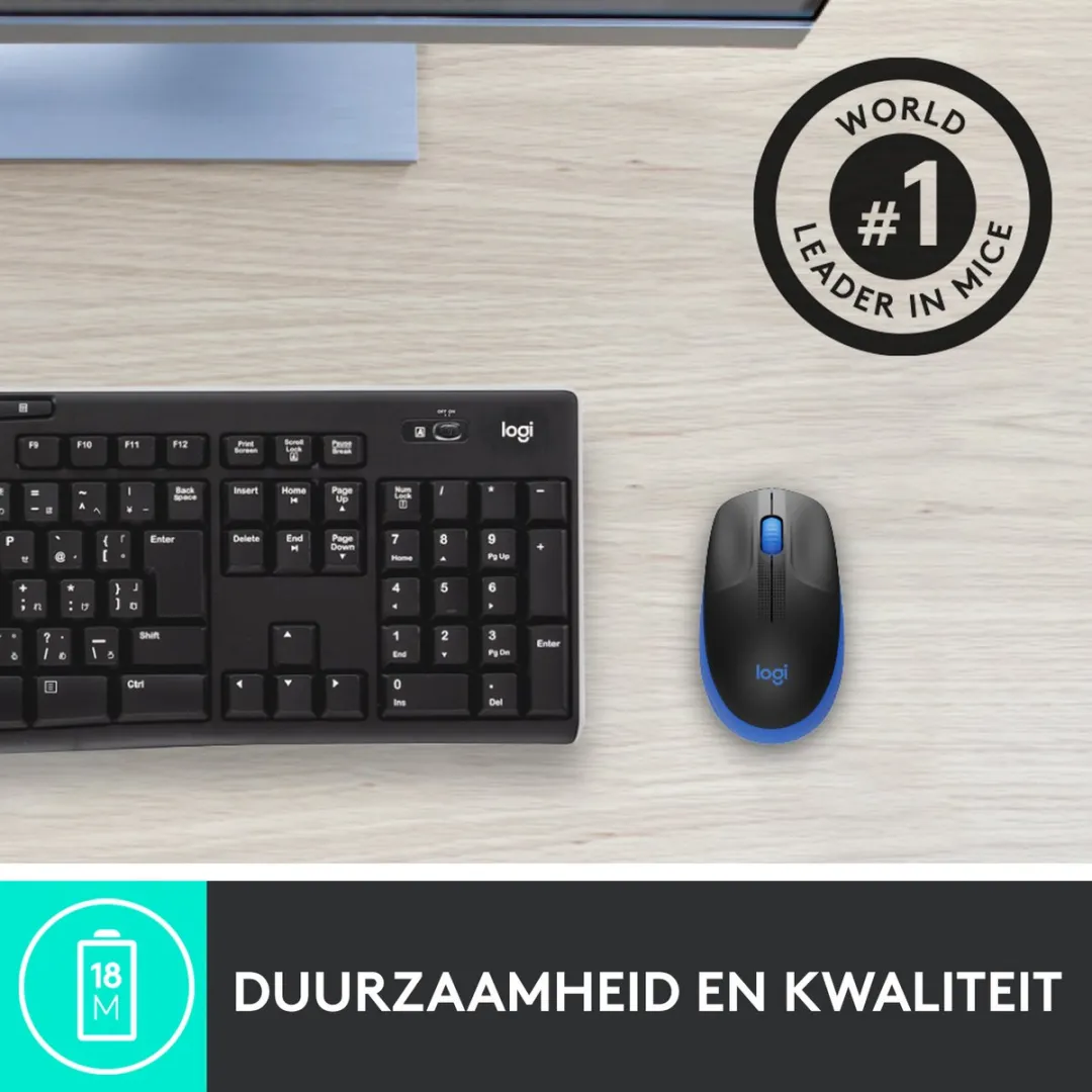 Logitech M190 Draadloze Muis - Blauw