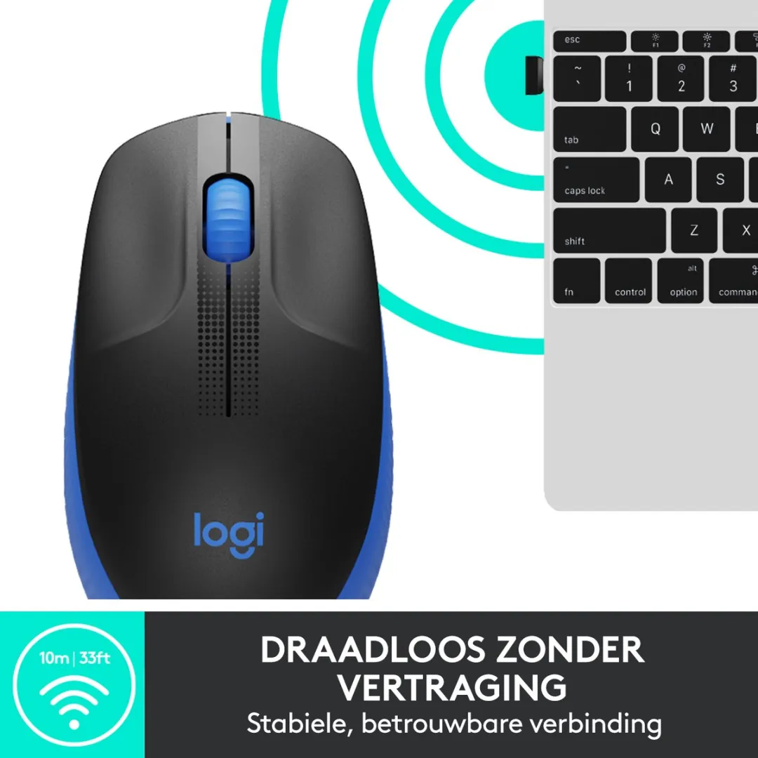 Logitech M190 Draadloze Muis - Blauw