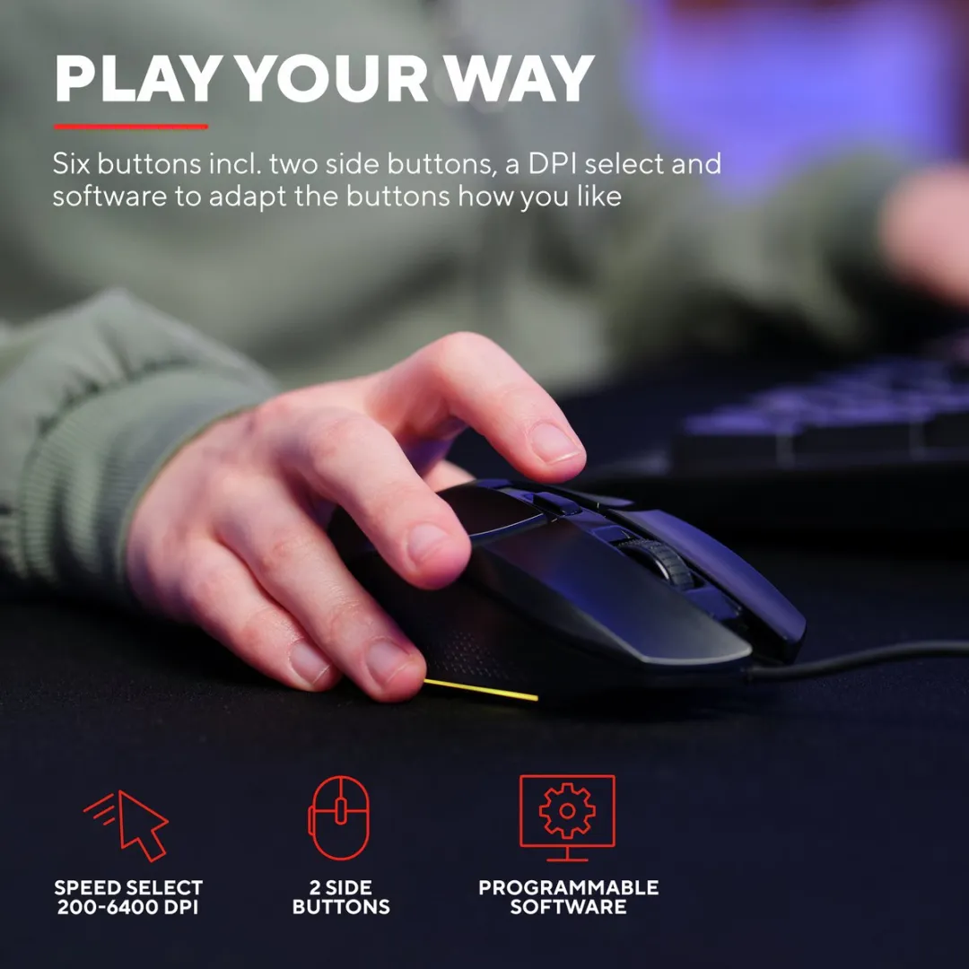 Trust GXT 792 Quadrox Gaming Bundel - Toetsenbord Muis Headset Muismat