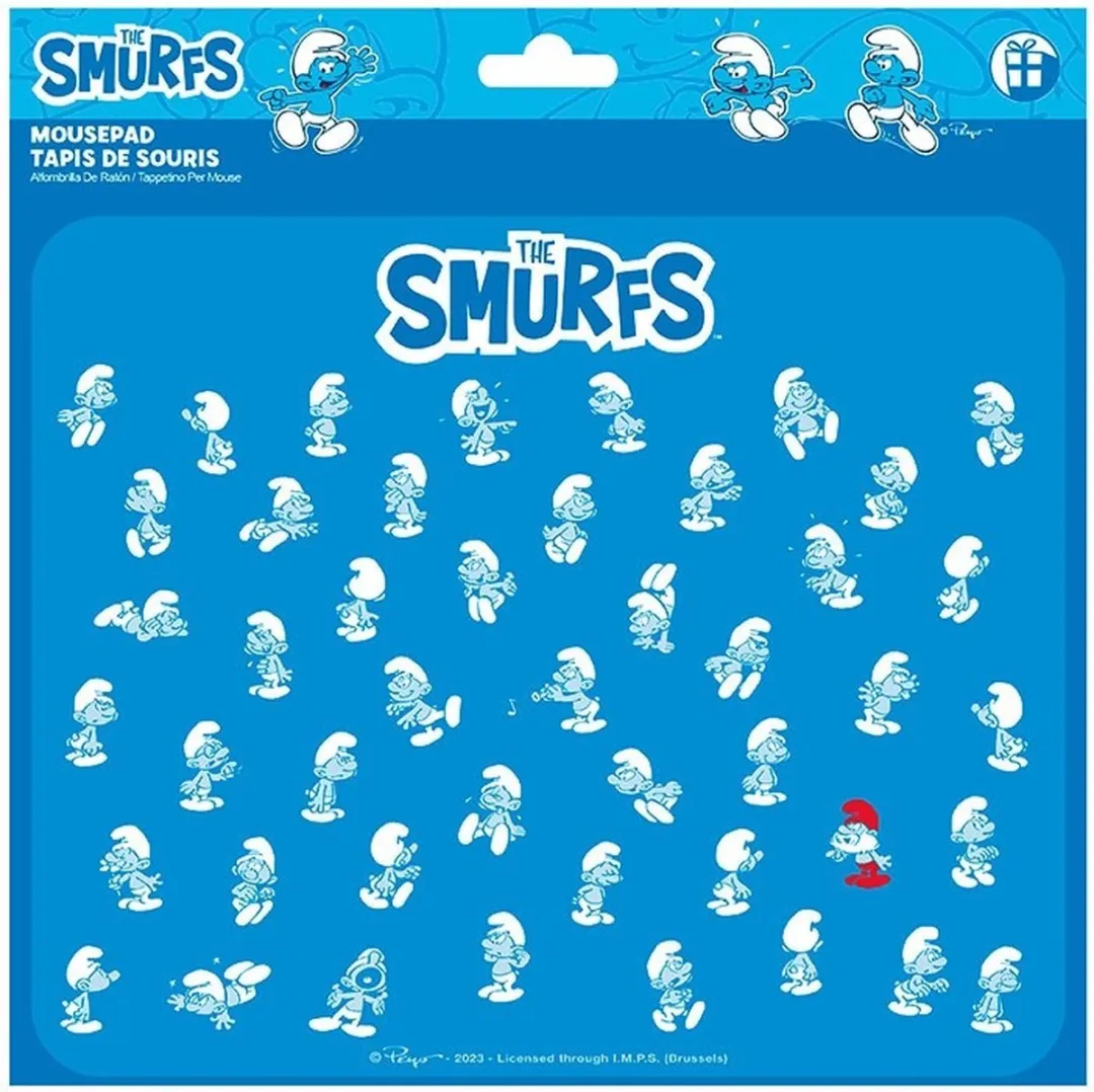 De Smurfen Muismat Smurfenvolkje - 23,5x20cm - Multicolor
