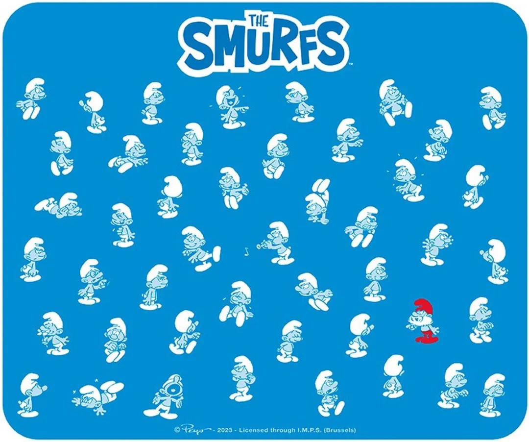De Smurfen Muismat Smurfenvolkje - 23,5x20cm - Multicolor