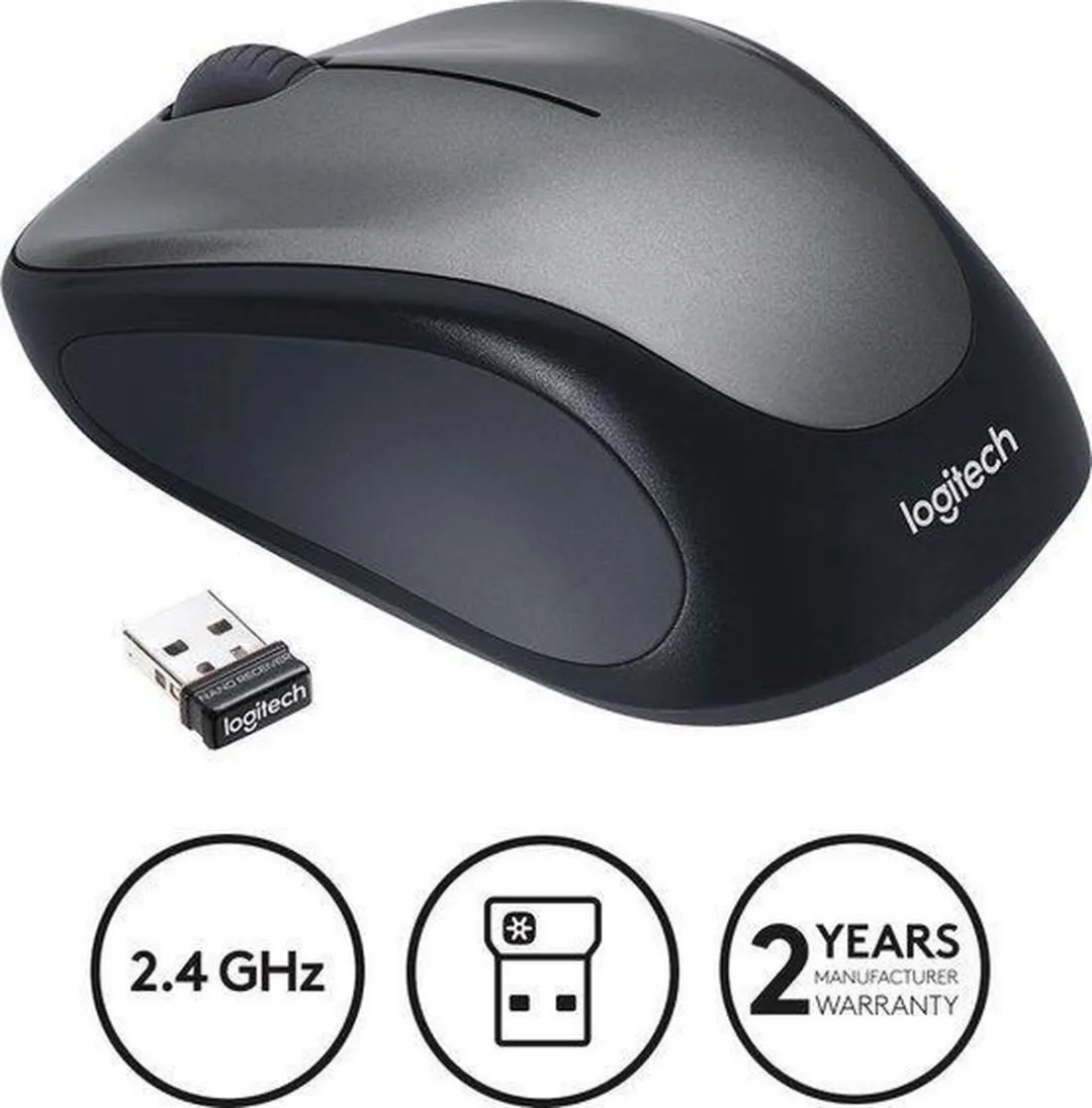 Logitech M235 Draadloze Muis - Grijs/Zwart - afbeelding 6 van 6