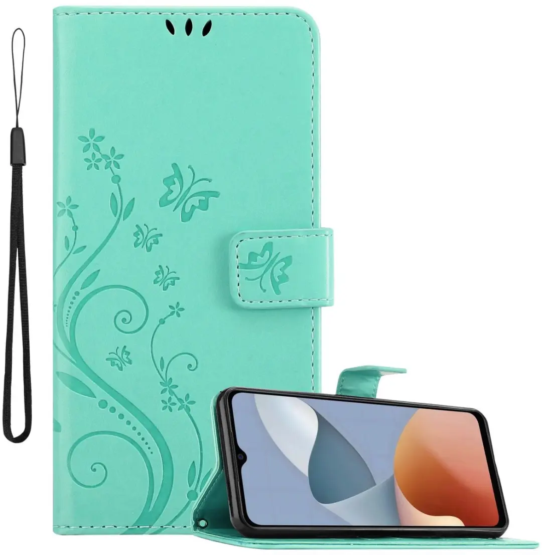 Cadorabo Hoesje geschikt voor ZTE Blade A54 in BLOEMEN TURKOOIS