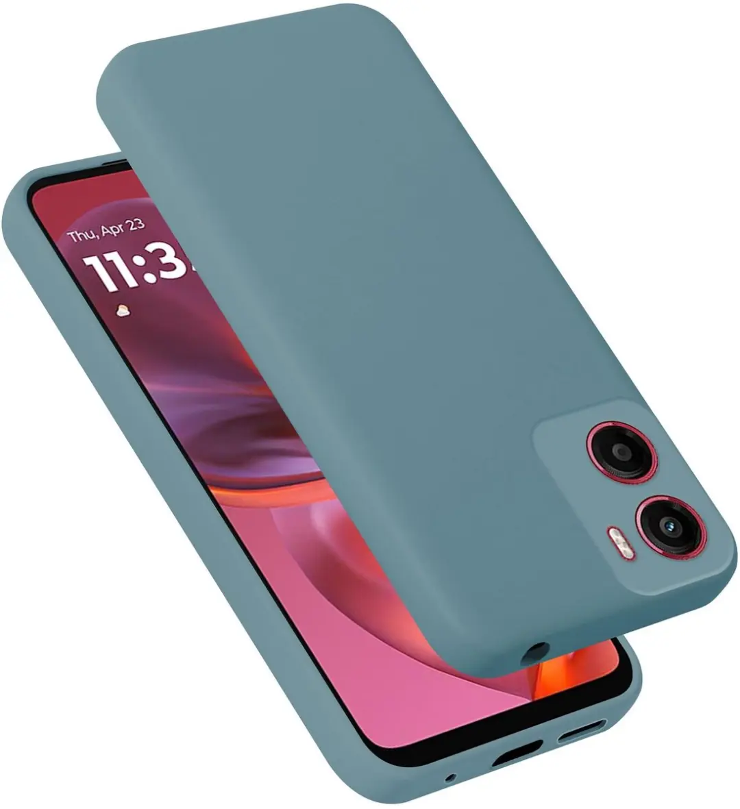 Cadorabo Hoesje geschikt voor Motorola Moto G05 / E15 Case in Liquid Groen Besch