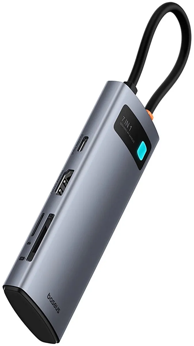 Baseus USB-C Hub 7-in-1 4K60Hz - 3x USB 3.0 PD SD