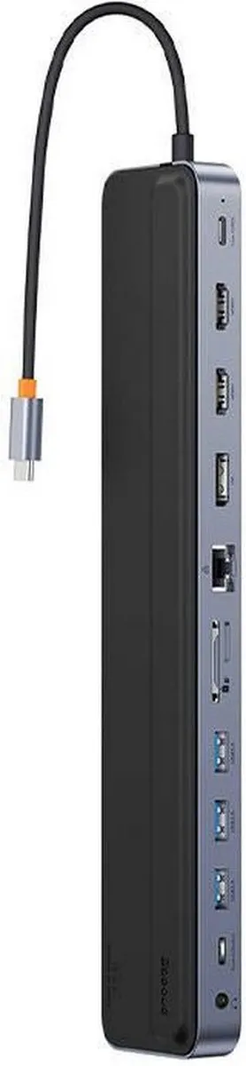Baseus EliteJoy Gen2 USB-C Hub 12-in-1 100W - Grijs - afbeelding 6 van 6