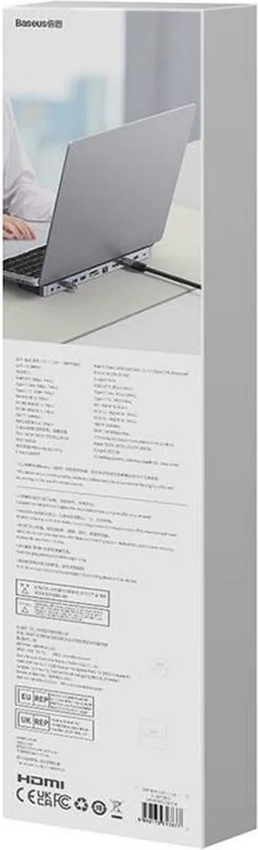 Baseus EliteJoy Gen2 USB-C Hub 12-in-1 100W - Grijs