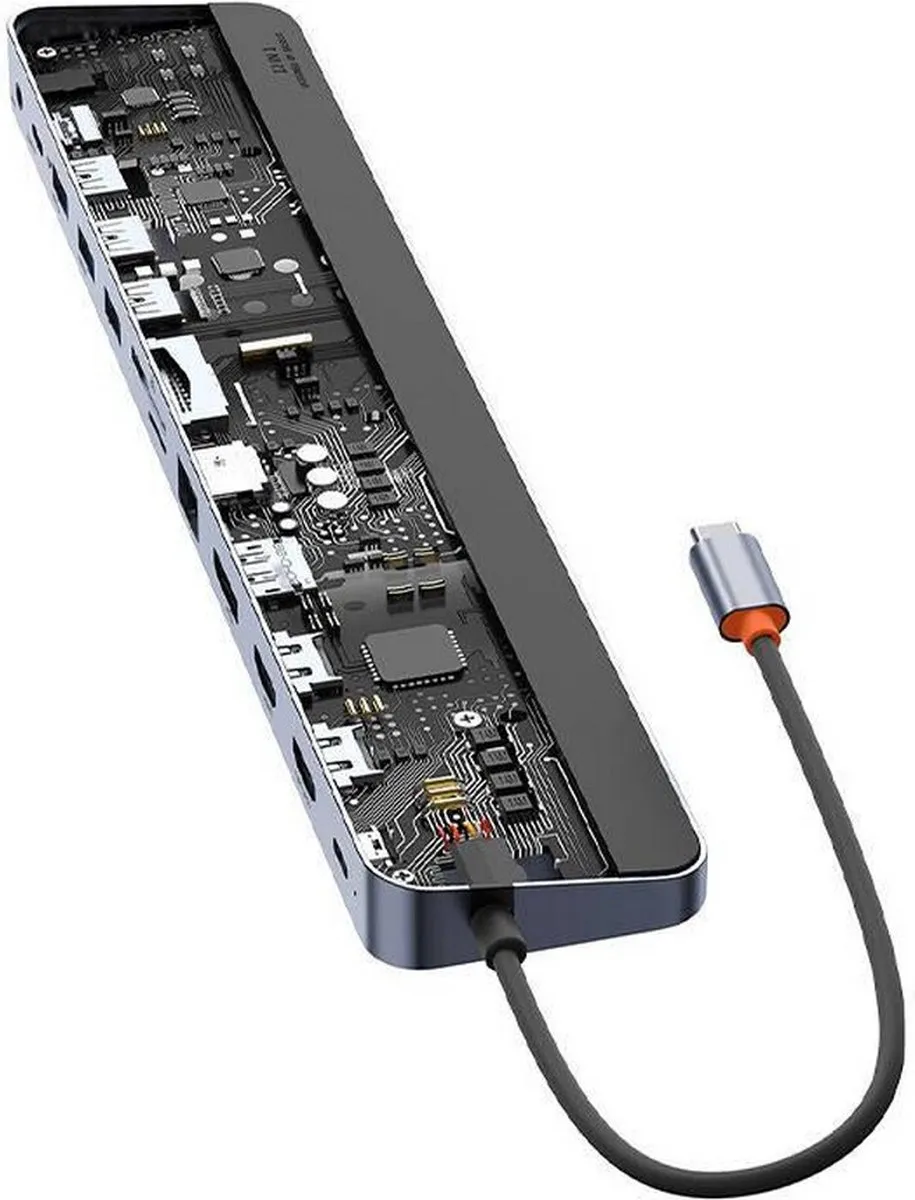 Baseus EliteJoy Gen2 USB-C Hub 12-in-1 100W - Grijs