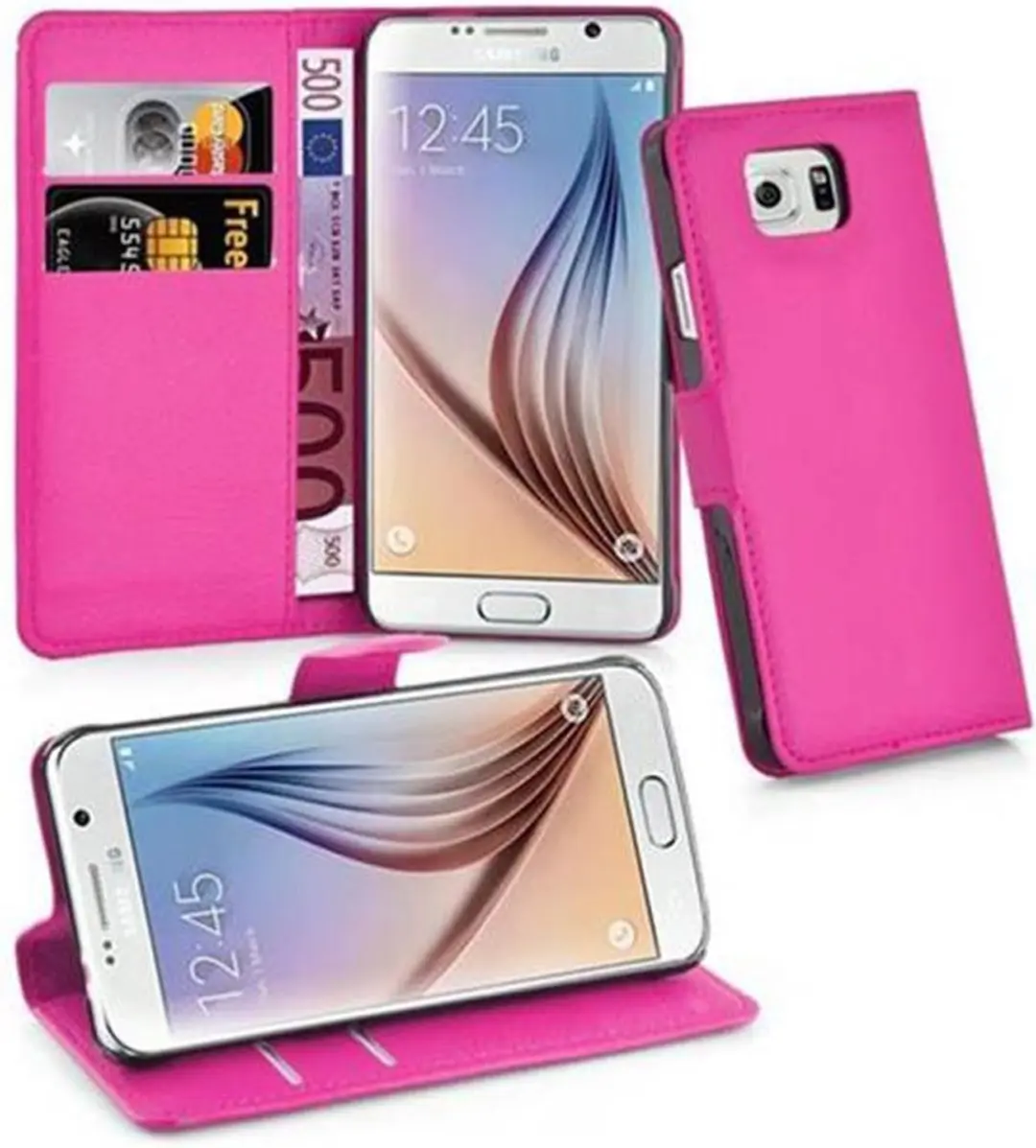 Cadorabo Hoesje geschikt voor Samsung Galaxy S6 in KERSEN ROZE