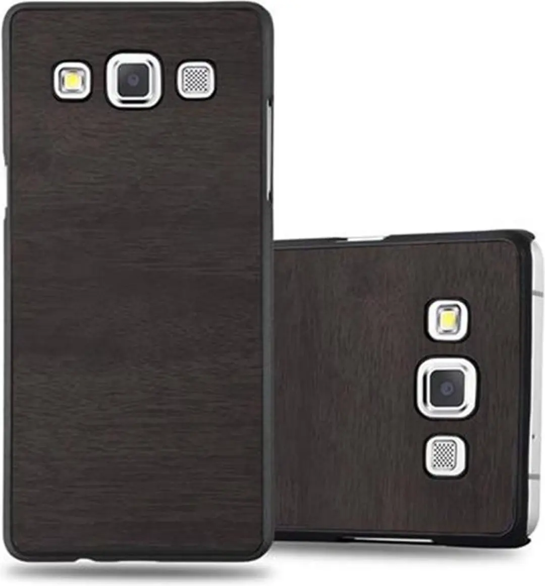 Cadorabo Hoesje geschikt voor Samsung Galaxy A5 2015 in WOODY ZWART
