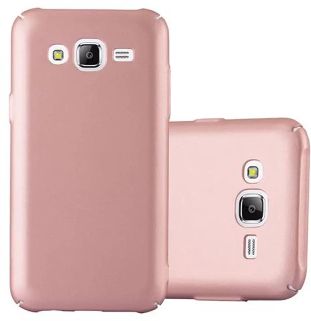 Cadorabo Hoesje geschikt voor Samsung Galaxy J5 2015 in METAAL ROSE GOUD