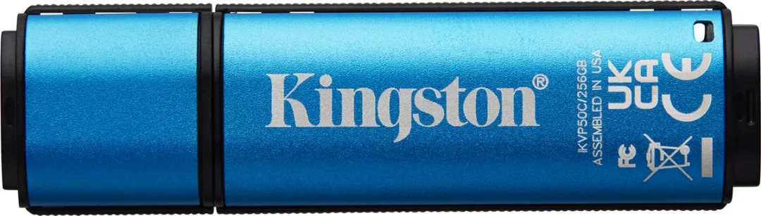 Kingston IronKey Vault Privacy 50 IKVP50C/128GB USB-stick 128GB - Zwart/Blauw
