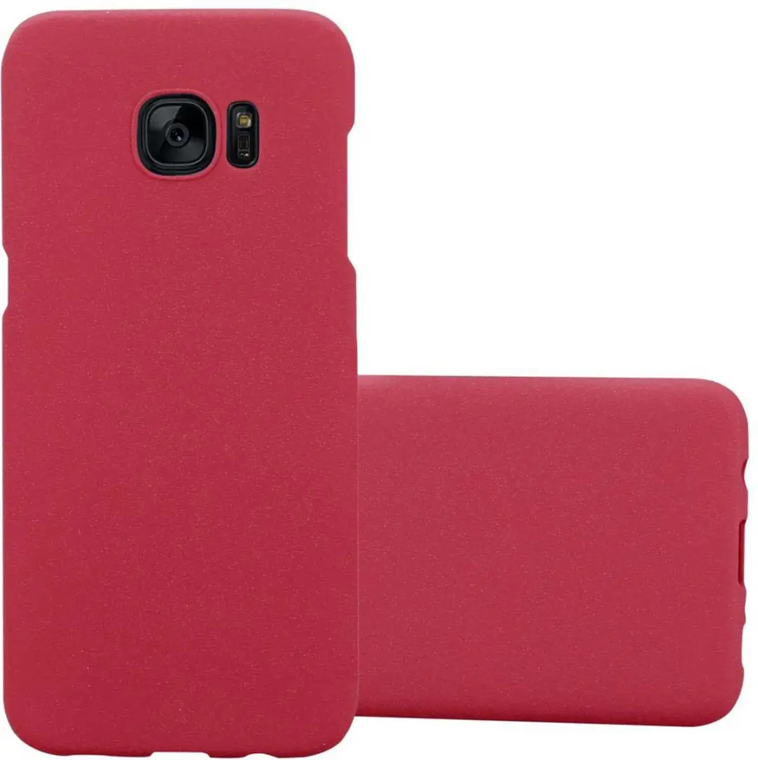 Cadorabo Hoesje geschikt voor Samsung Galaxy S7 EDGE in FROSTY ROOD