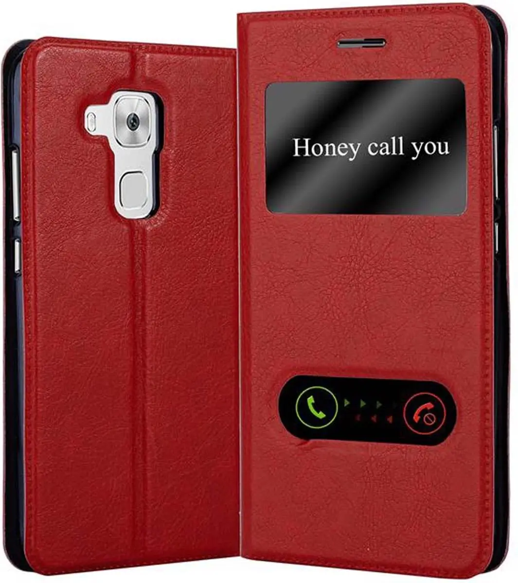 Cadorabo Hoesje geschikt voor Huawei NOVA PLUS in SAFRAN ROOD