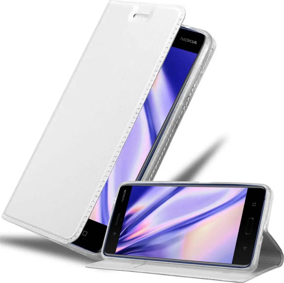 Cadorabo Hoesje geschikt voor Nokia 8 2017 in CLASSY ZILVER