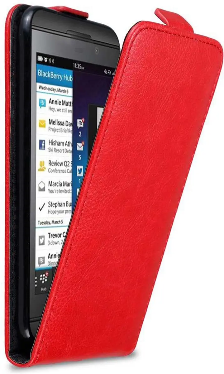Cadorabo Hoesje geschikt voor Blackberry Z10 in APPEL ROOD