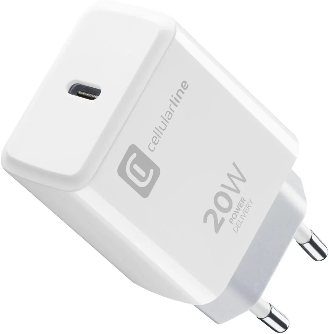 Cellularline ACHIPHUSBCPD20WW USB-C Snellader 20W - Wit - afbeelding 4 van 4
