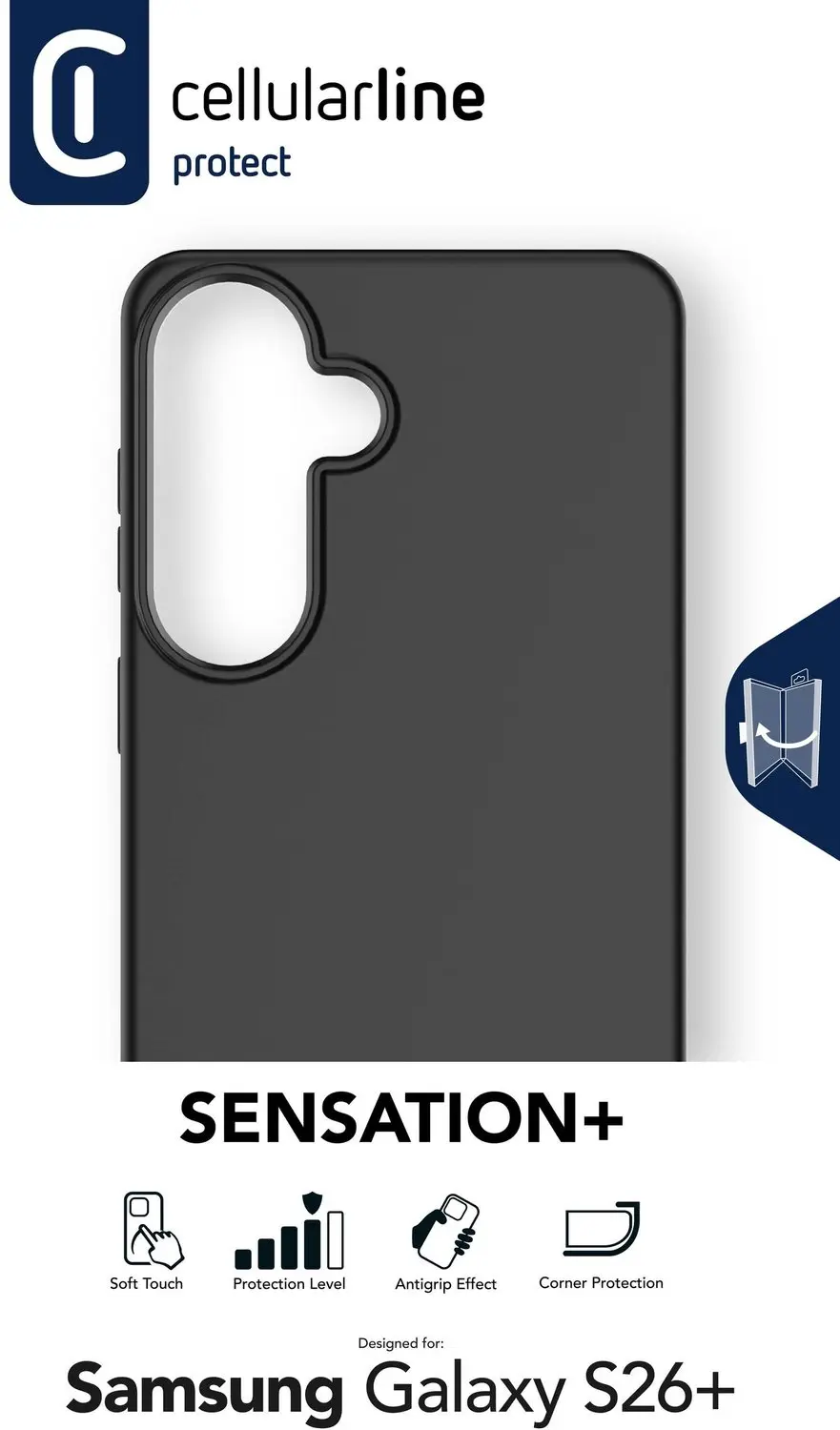 Cellularline Sensation Hoesje Galaxy S26 Plus - Zwart - afbeelding 5 van 6