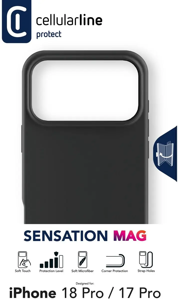 Cellularline Sensation SENSMAGIPH18PROK Hoesje - Zwart - afbeelding 6 van 6