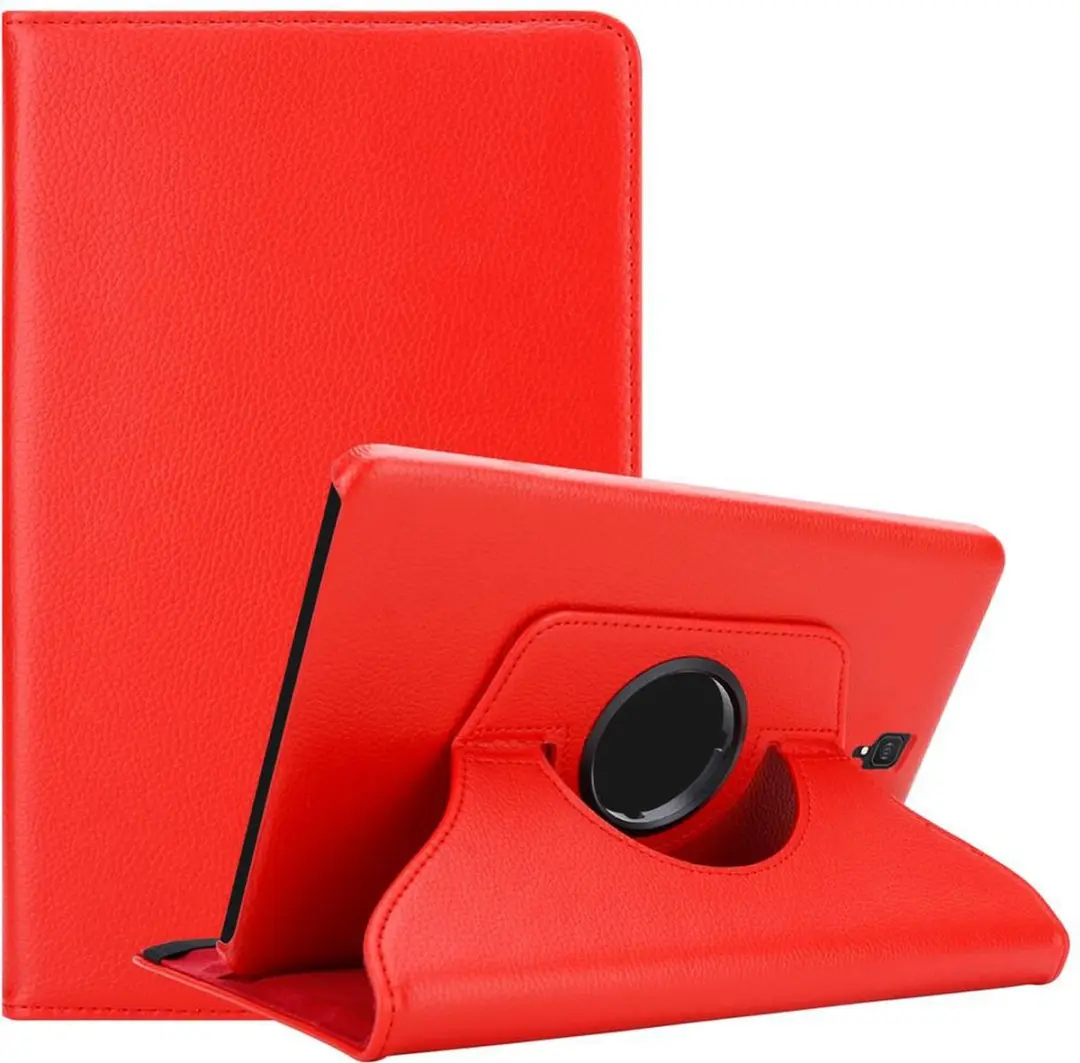 Cadorabo Tablet Hoesje geschikt voor Samsung Galaxy Tab S4 (10.5 Zoll) in KLAPROOS ROOD - Beschermhoes ZONDER auto Wake Up, met stand functie en elastische band sluiting Book Case Cover Etui