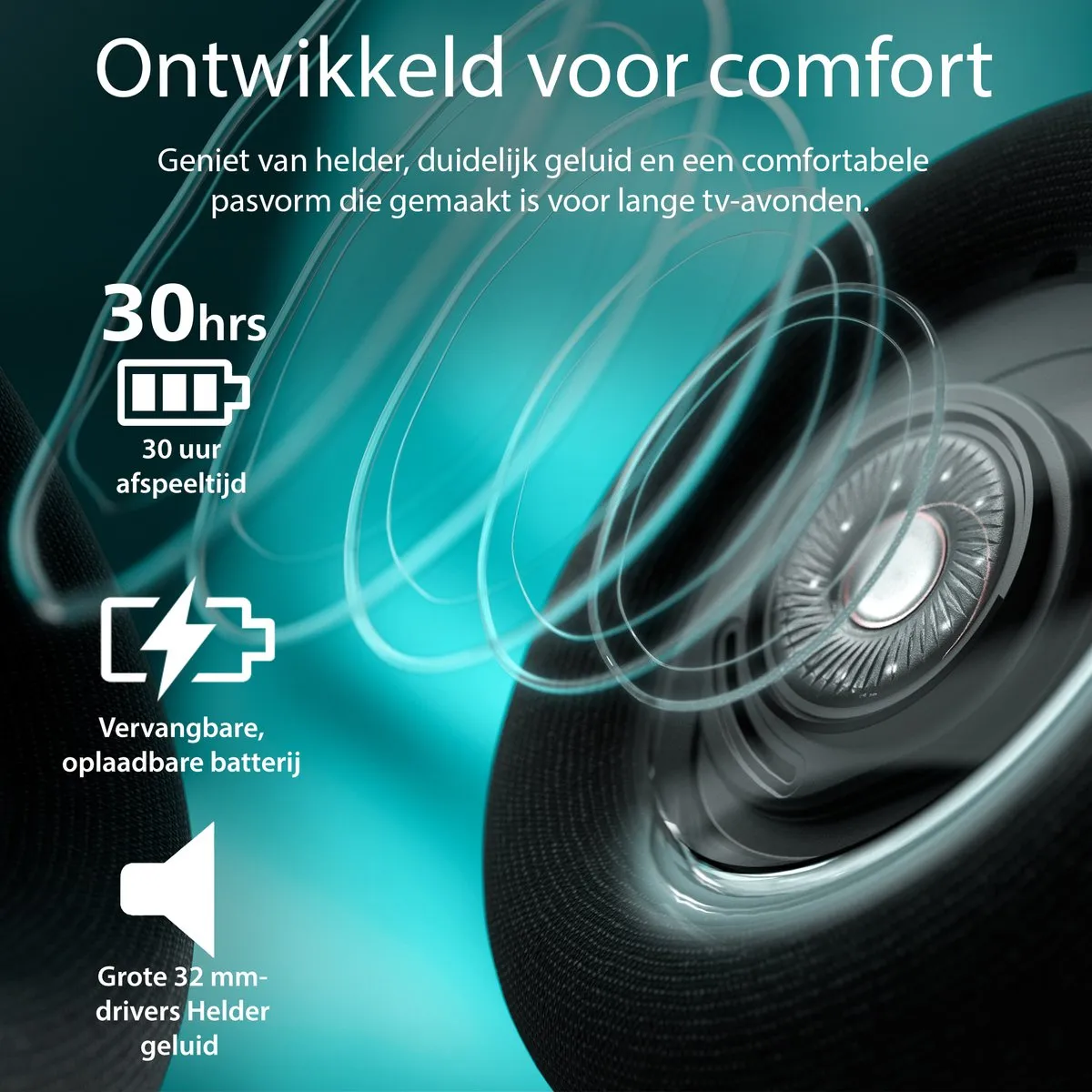 Philips SHC5200M2/12 Draadloze TV Hoofdband Hoofdtelefoon - Zwart