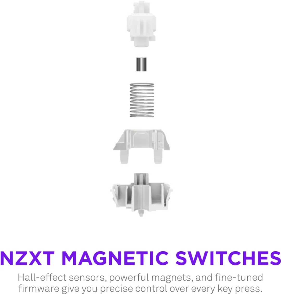 NZXT Function Elite MiniTKL Toetsenbord - Magnetisch Mechanische Switch - QWERTY US Internationaal - Zwart