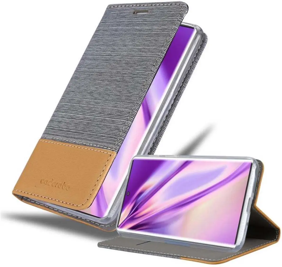 Cadorabo Hoesje geschikt voor Samsung Galaxy NOTE 10 PLUS in LICHTGRIJS BRUIN