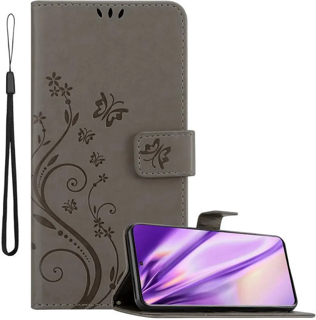 Cadorabo Hoesje geschikt voor Samsung Galaxy S20 PLUS in BLOEMEN GRIJS