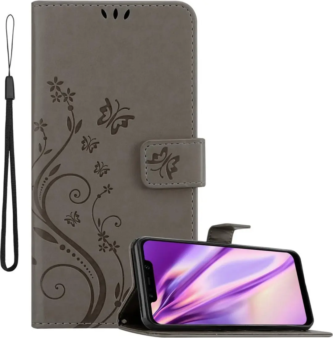 Cadorabo Hoesje geschikt voor Xiaomi Pocophone F1 in BLOEMEN GRIJS