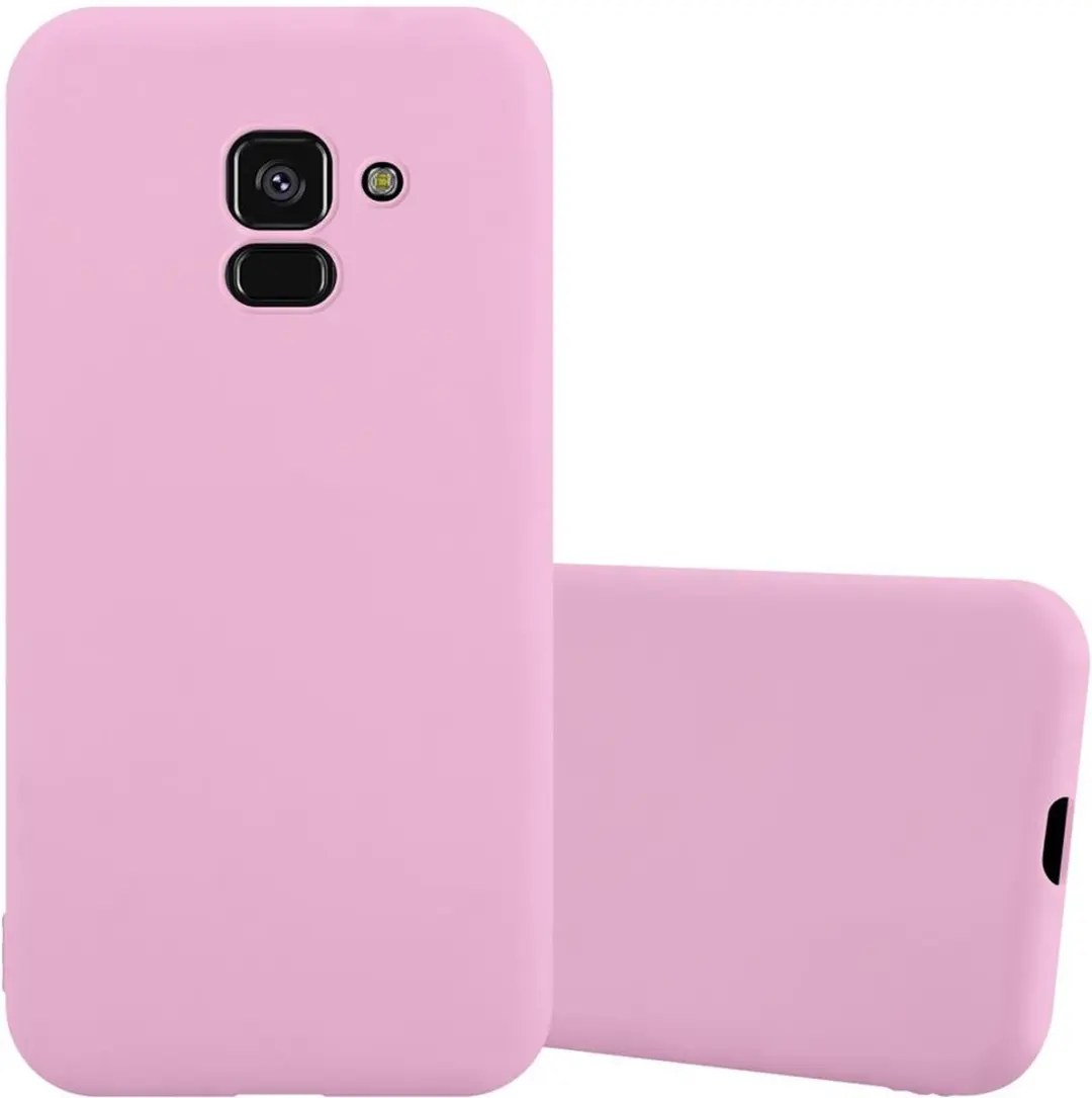 Cadorabo Hoesje geschikt voor Samsung Galaxy A8 PLUS 2018 in CANDY ROZE - Beschermhoes gemaakt van flexibel TPU silicone Case Cover