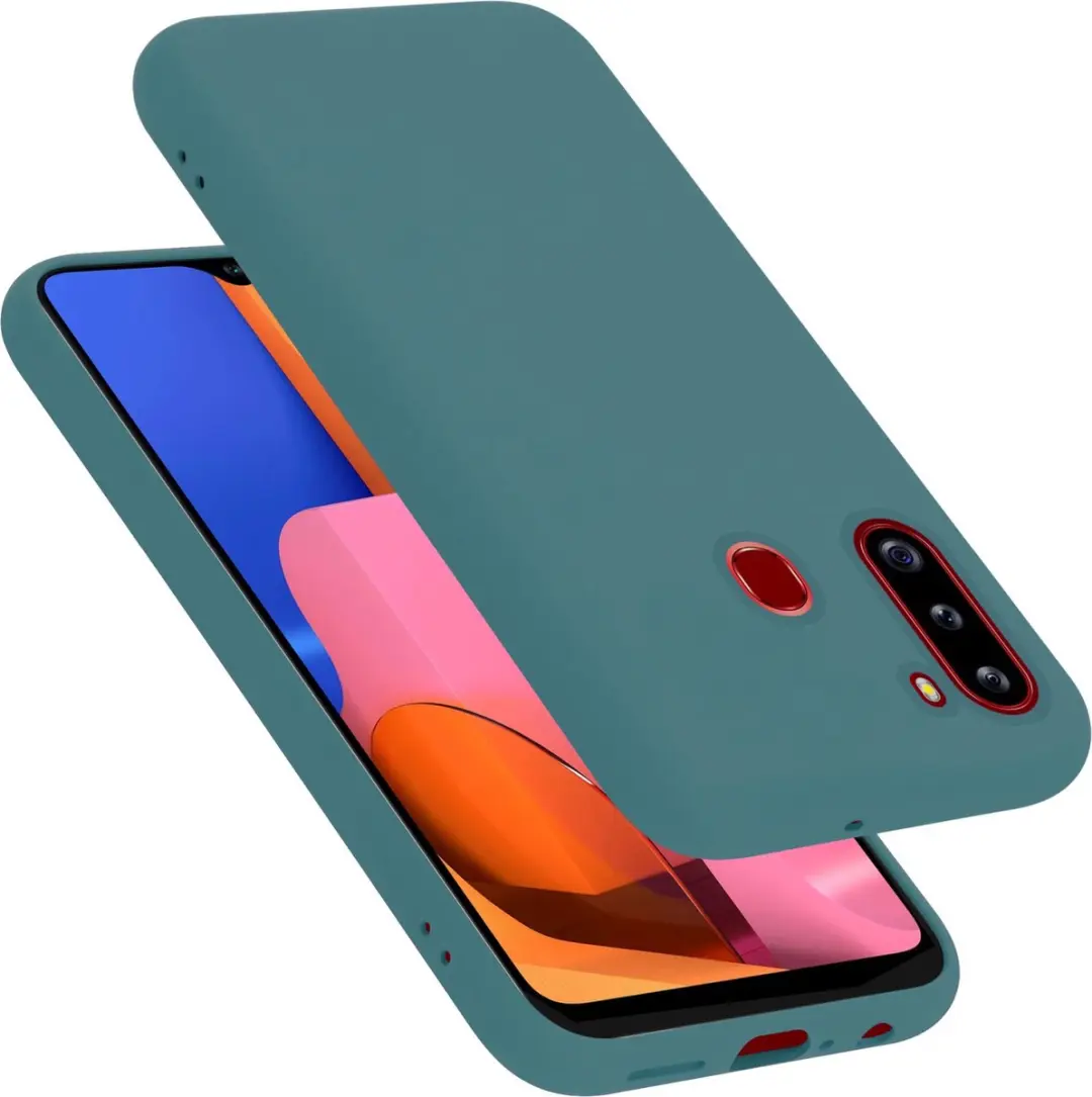 Cadorabo Hoesje geschikt voor Samsung Galaxy A21 in LIQUID GROEN