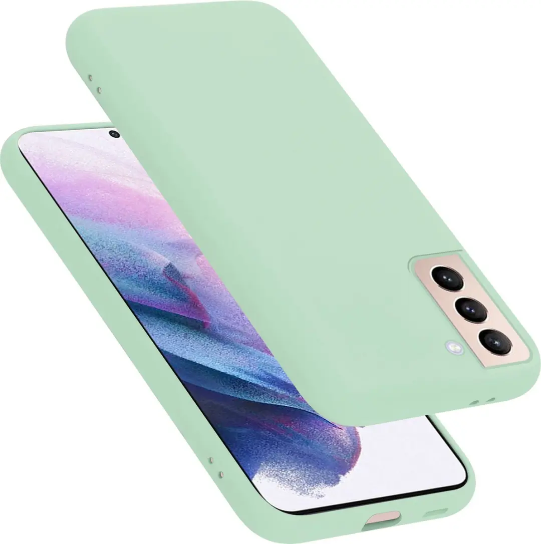 Cadorabo Hoesje geschikt voor Samsung Galaxy S21 PLUS in LIQUID LICHT GROEN