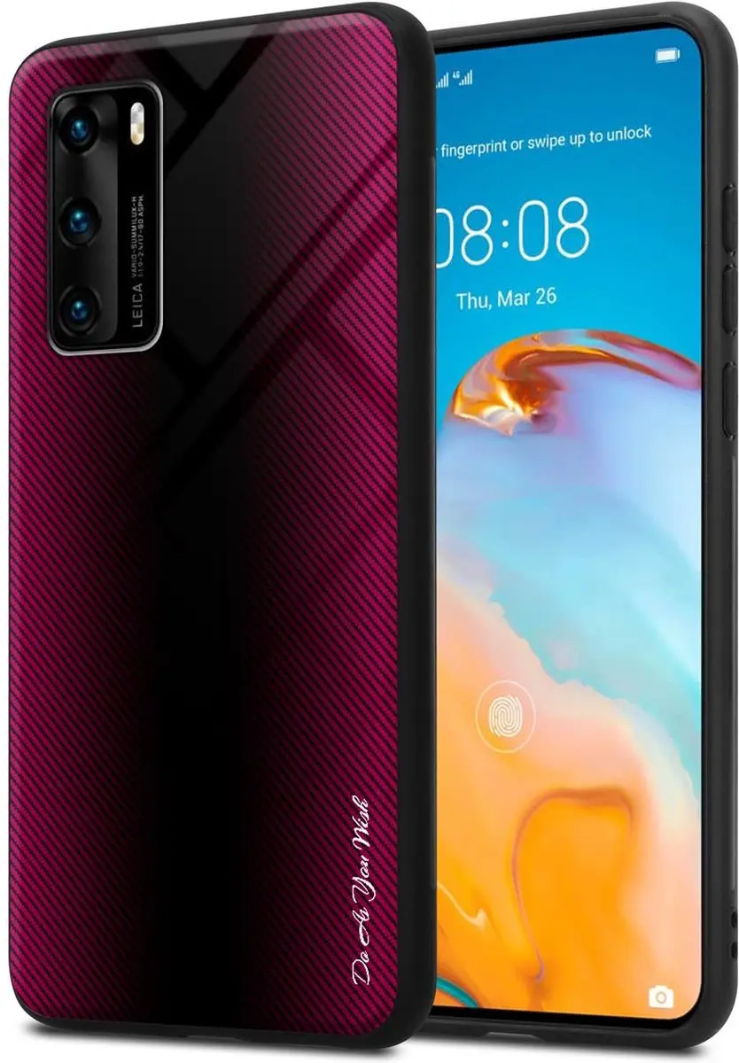 Cadorabo Hoesje geschikt voor Huawei P40 in PAARS ROZE