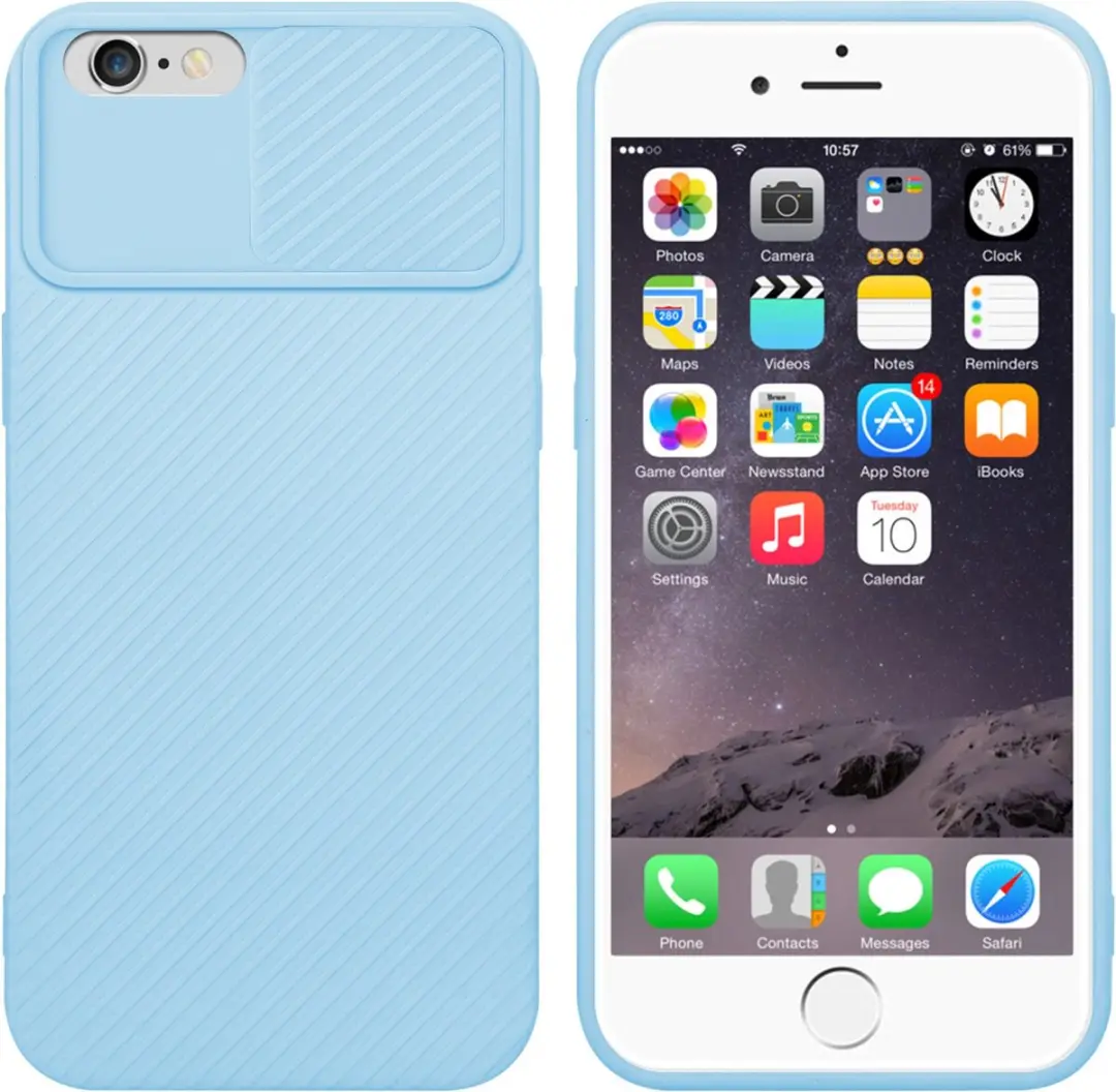 Cadorabo Hoesje geschikt voor Apple iPhone 6 PLUS / 6S PLUS in Bonbon Licht Blau