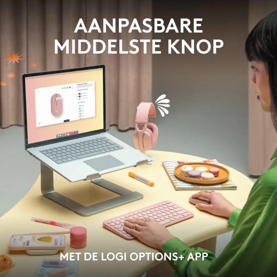 Logitech Pebble 2 M350s Draadloze Muis 4000 dpi - Roze