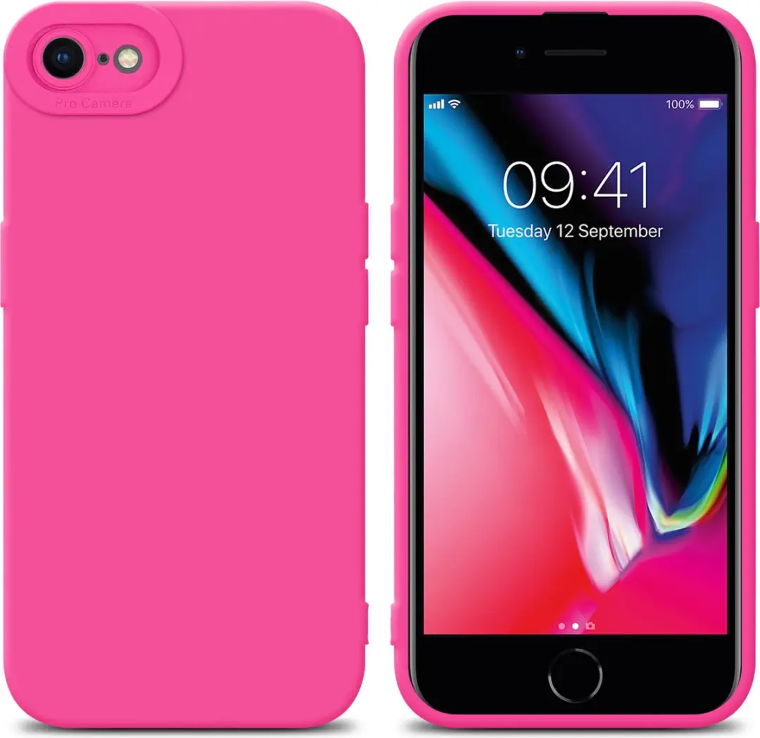 Cadorabo Hoesje geschikt voor Apple iPhone 7 / 7S / 8 / SE 2020 in FLUID HOTPINK