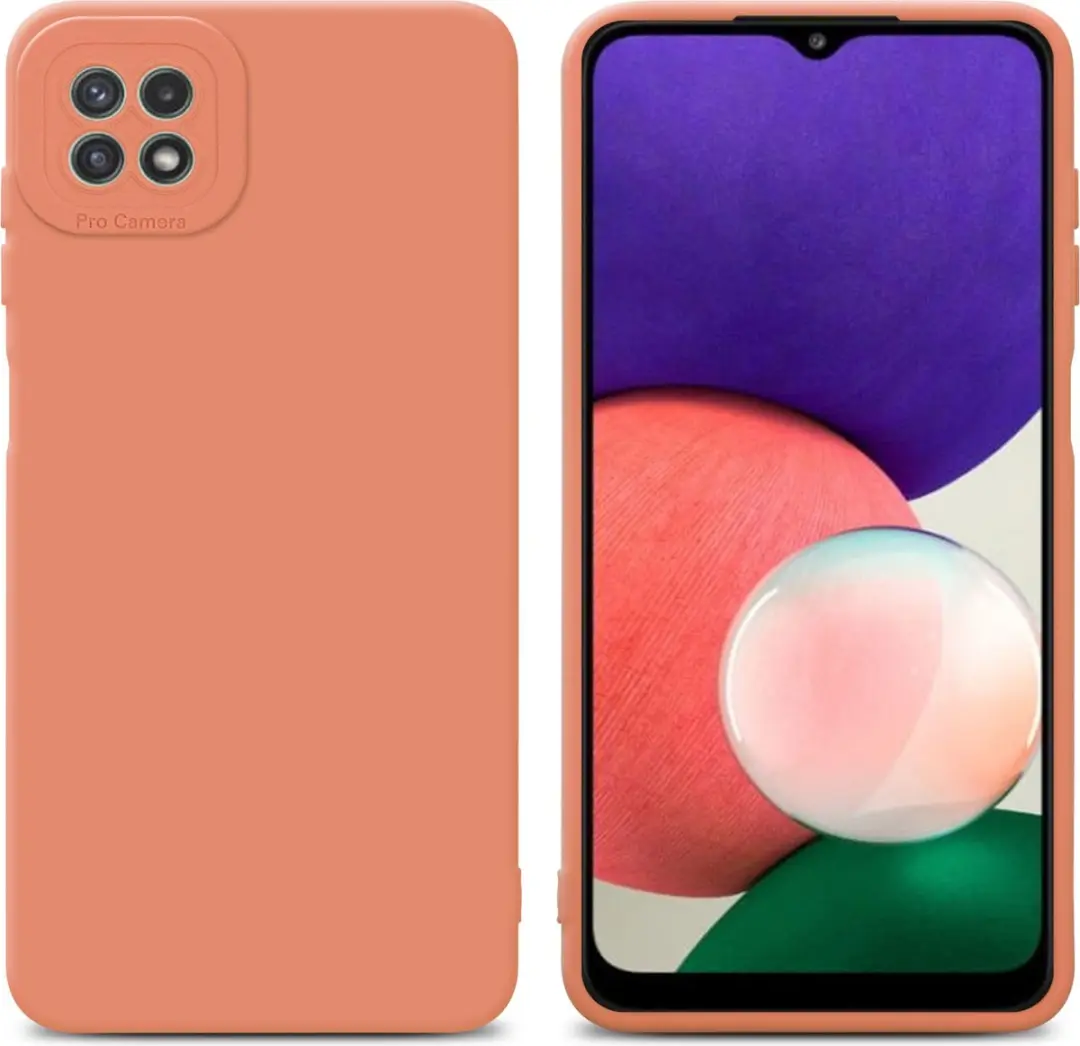 Cadorabo Hoesje geschikt voor Samsung Galaxy A22 5G in FLUID LICHT ORANJE