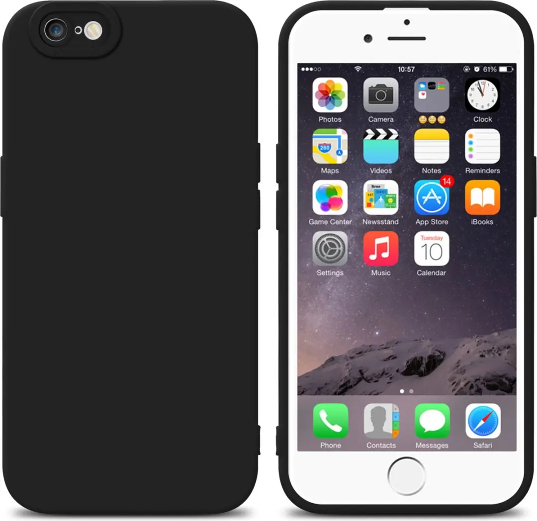 Cadorabo Hoesje geschikt voor Apple iPhone 6 PLUS / 6S PLUS in FLUID ZWART