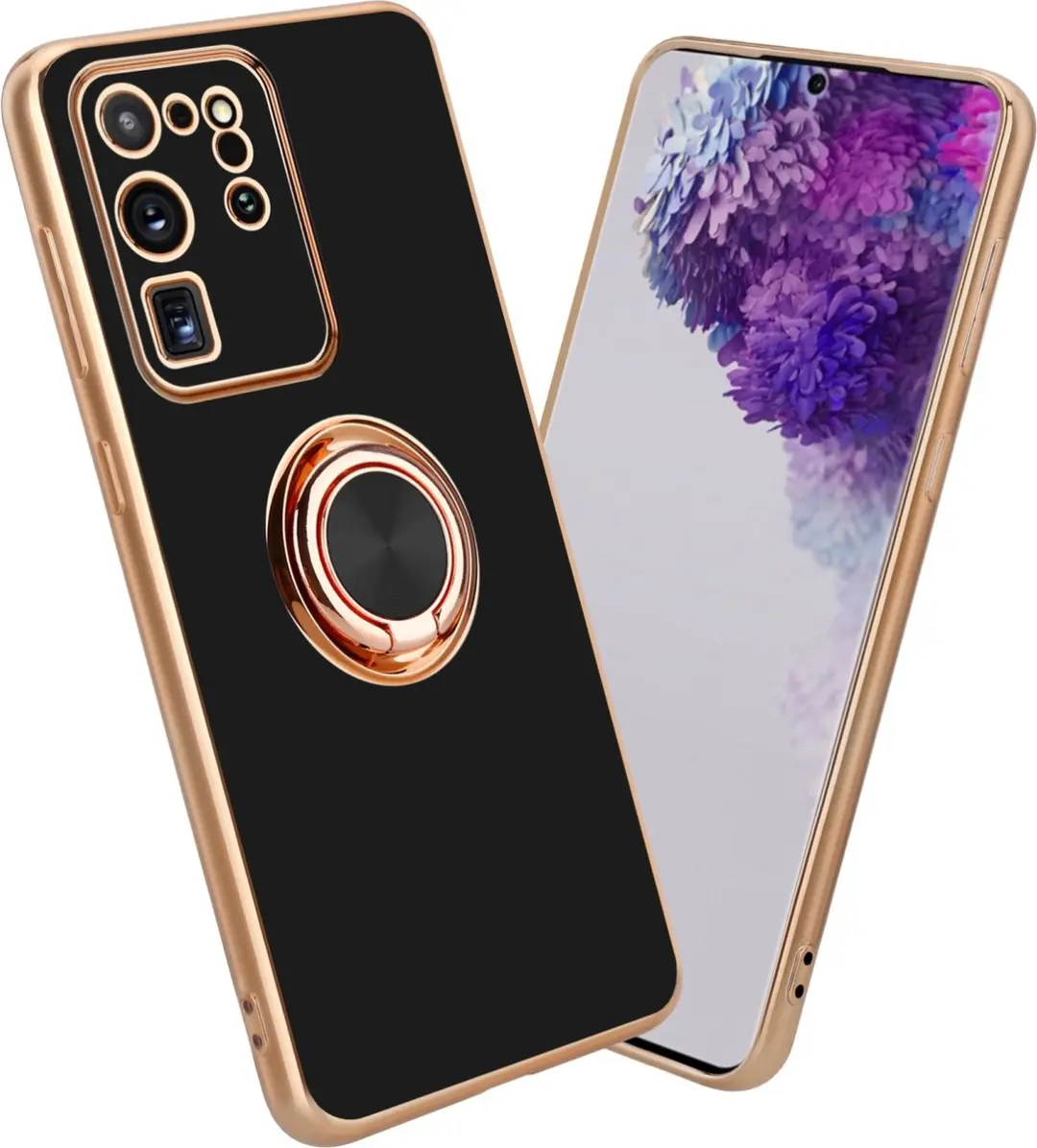 Cadorabo Hoesje geschikt voor Samsung Galaxy S20 ULTRA in Glossy Zwart
