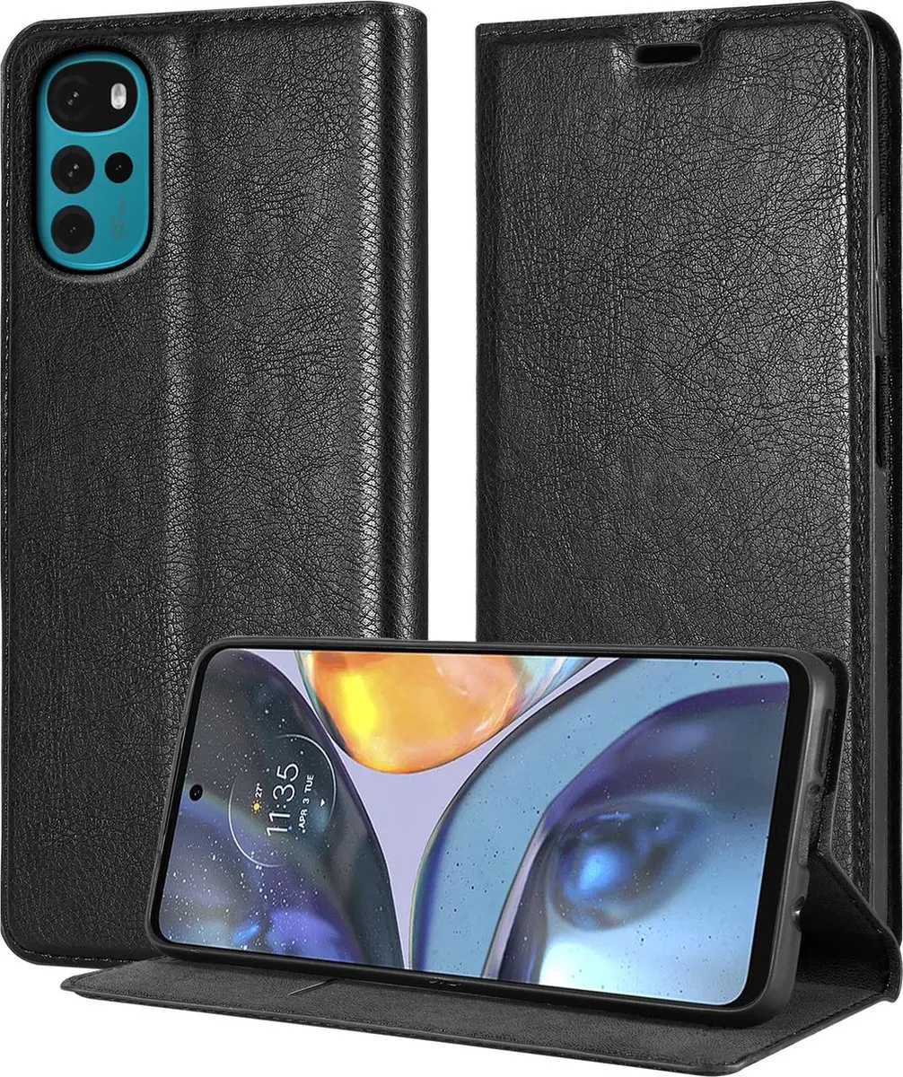 Cadorabo Hoesje geschikt voor Motorola MOTO G22 in ZWARTE NACHT