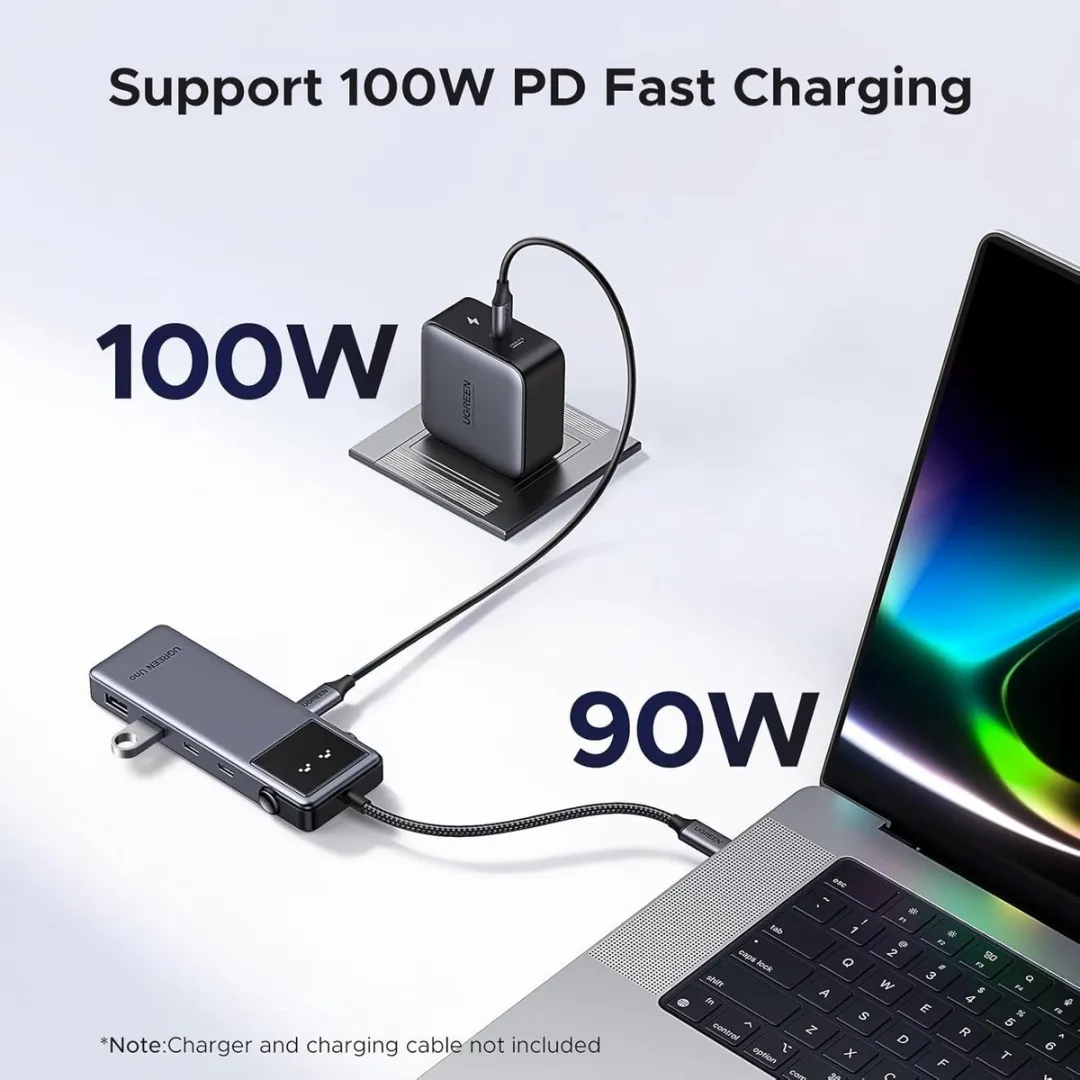 UGREEN Uno 6-in-1 USB-C Hub 10Gbps - Grijs