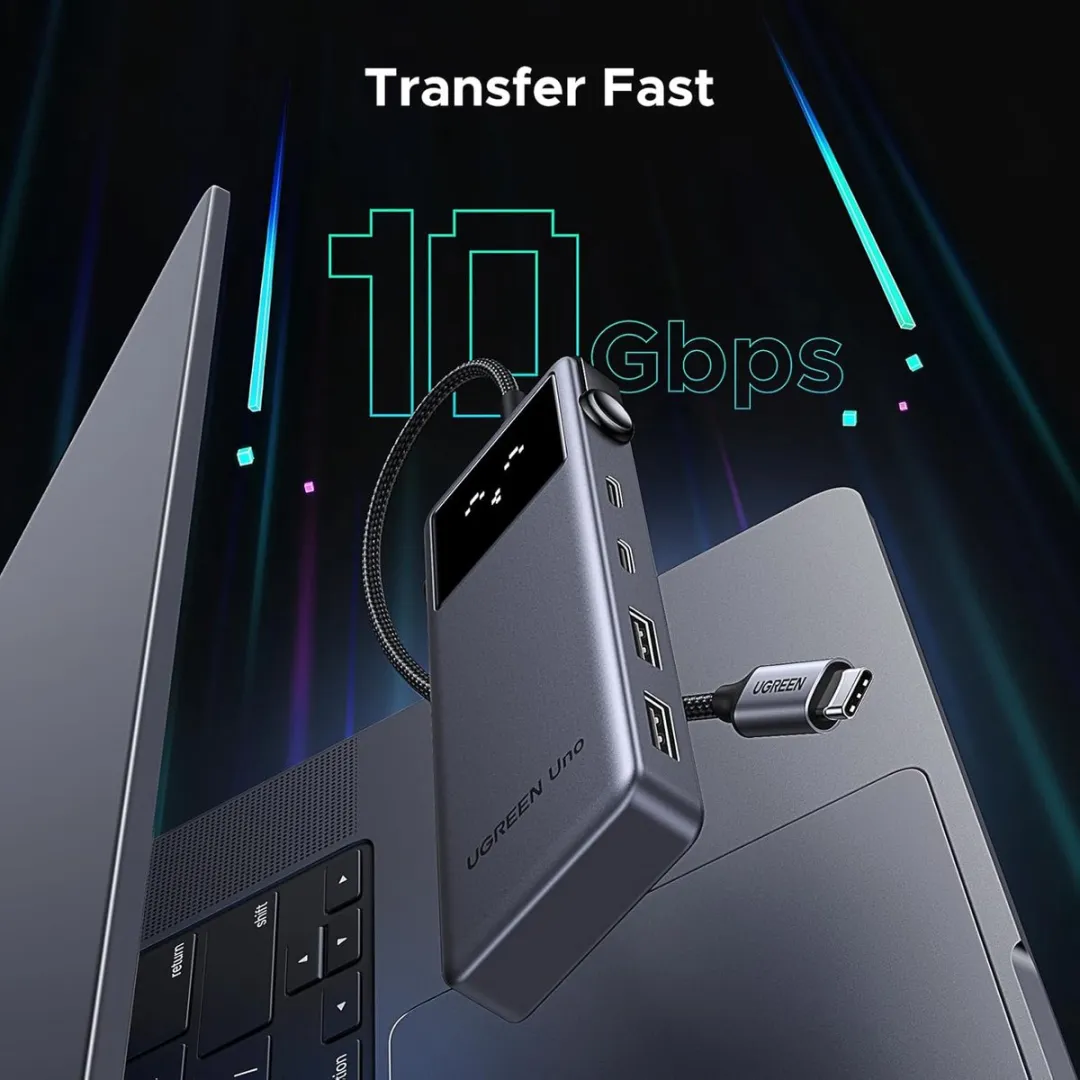 UGREEN Uno 6-in-1 USB-C Hub 10Gbps - Grijs