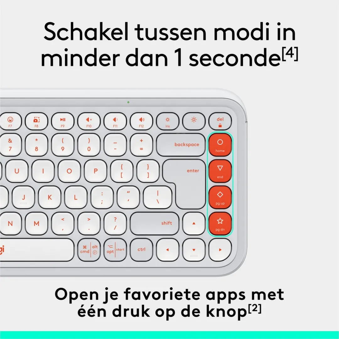 Logitech POP Icon Keys 920-013072 Draadloos Toetsenbord - Qwerty US - Gebroken wit - afbeelding 6 van 6