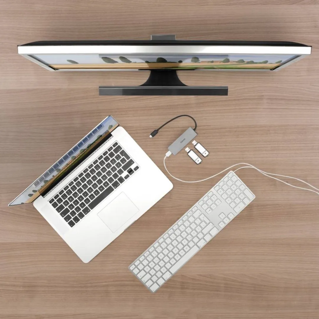 Hama 00200105 USB-C Hub 4 Poorten - Antraciet