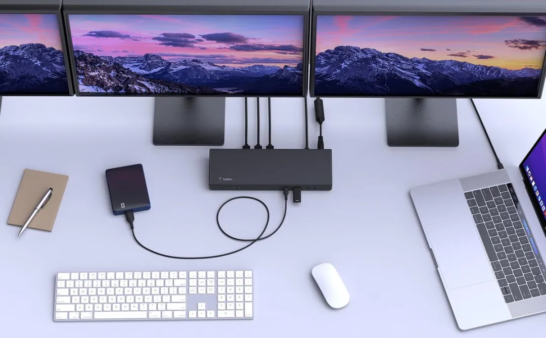 Belkin CONNECT INC007vfBK Triple Display Dock - Zwart - afbeelding 6 van 6