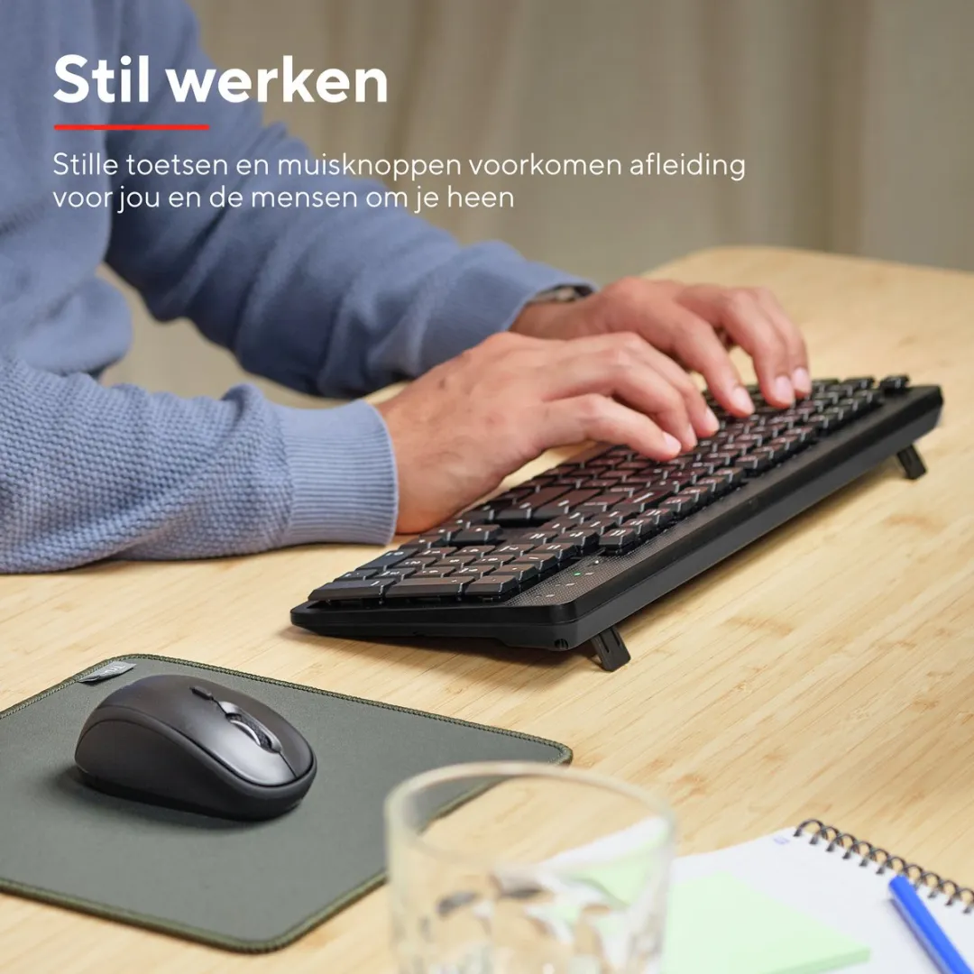 Trust ODY V2 Draadloos Toetsenbord & Muis - 4 Knoppen - Zwart