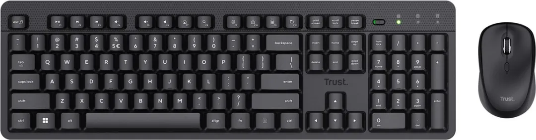 Trust ODY V2 Draadloos Toetsenbord & Muis - 4 Knoppen - Zwart